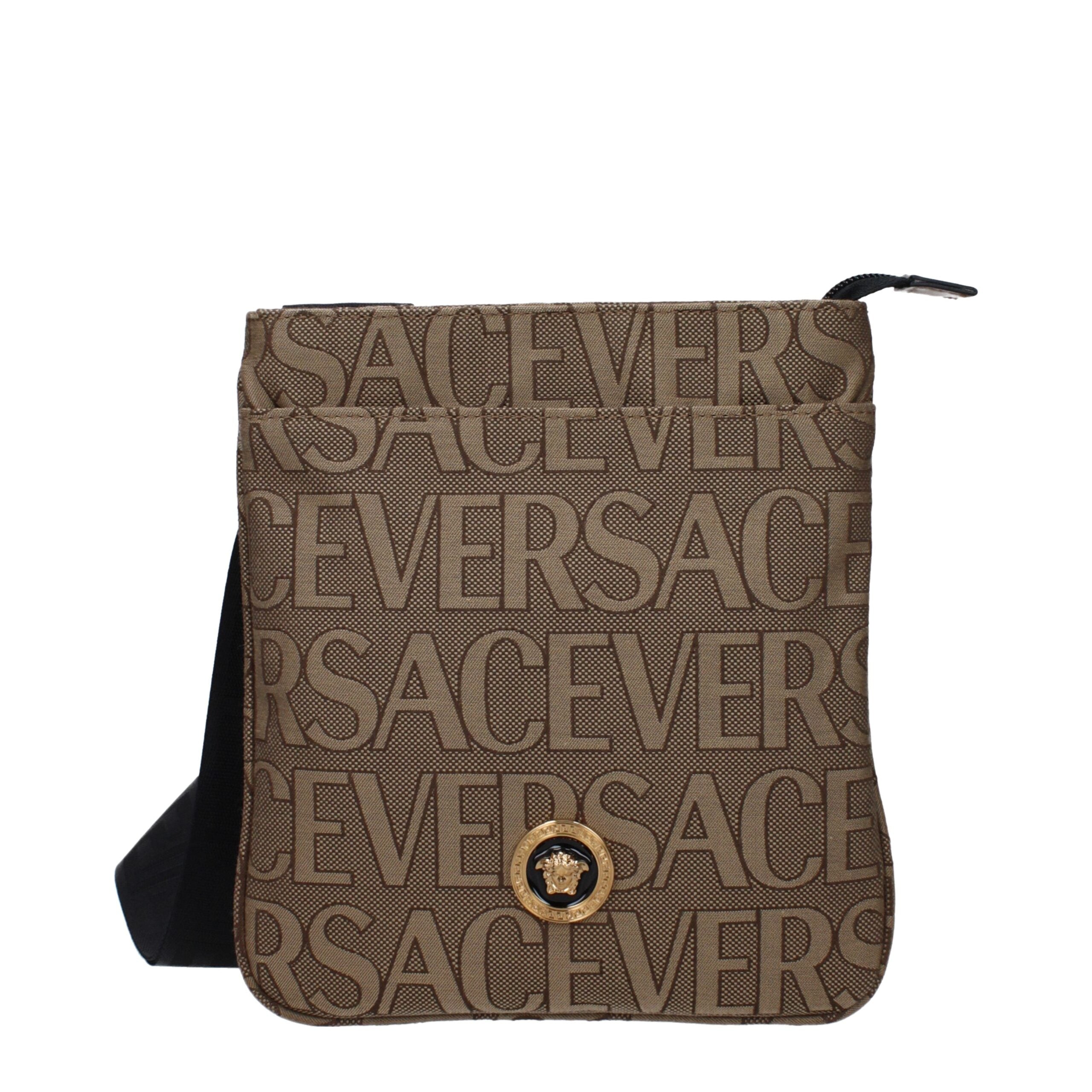 Versace Beige Fabric Crossbody Bag Versace
