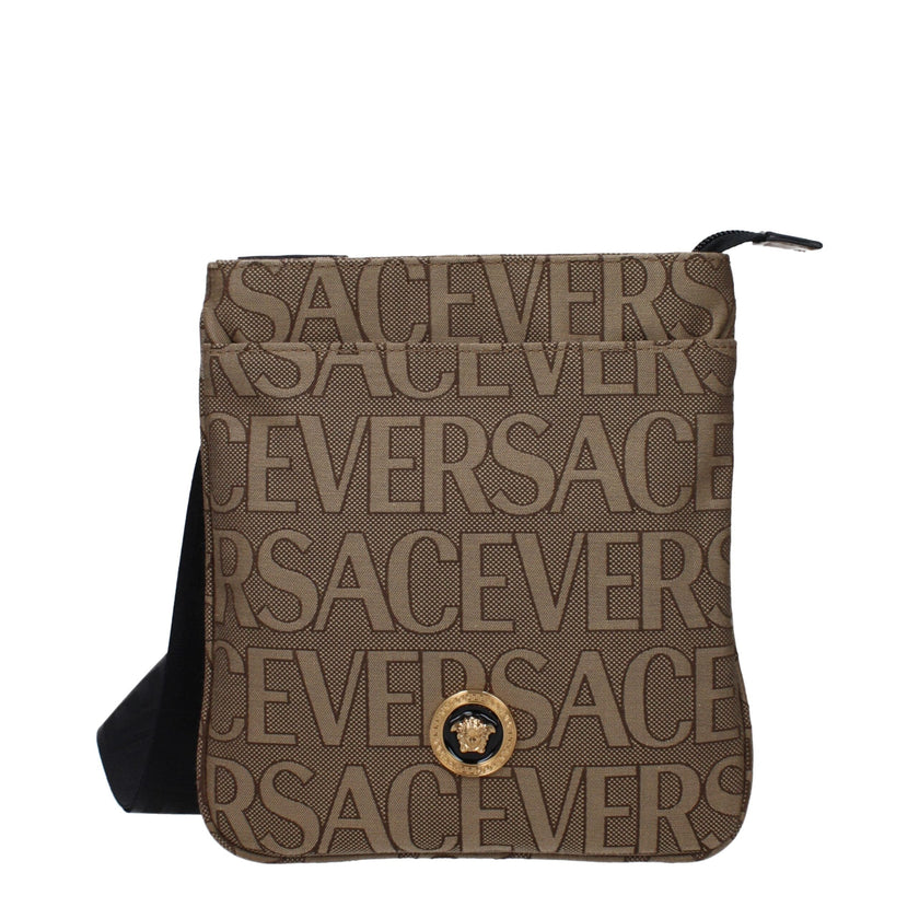 Versace Beige Fabric Crossbody Bag Versace