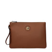 Versace Brown Leather Clutch Bag Versace