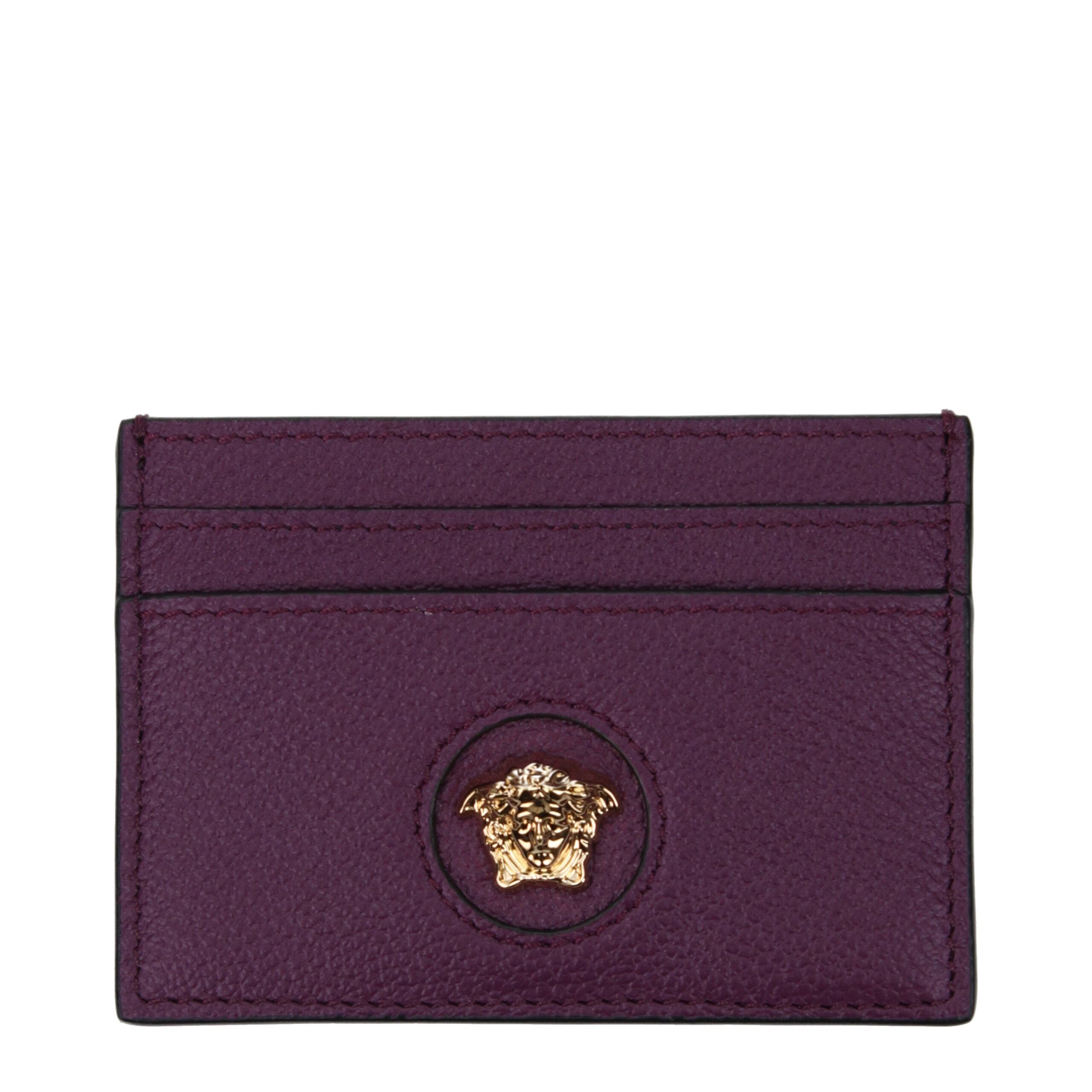 Versace Purple Leather Cardholder Versace