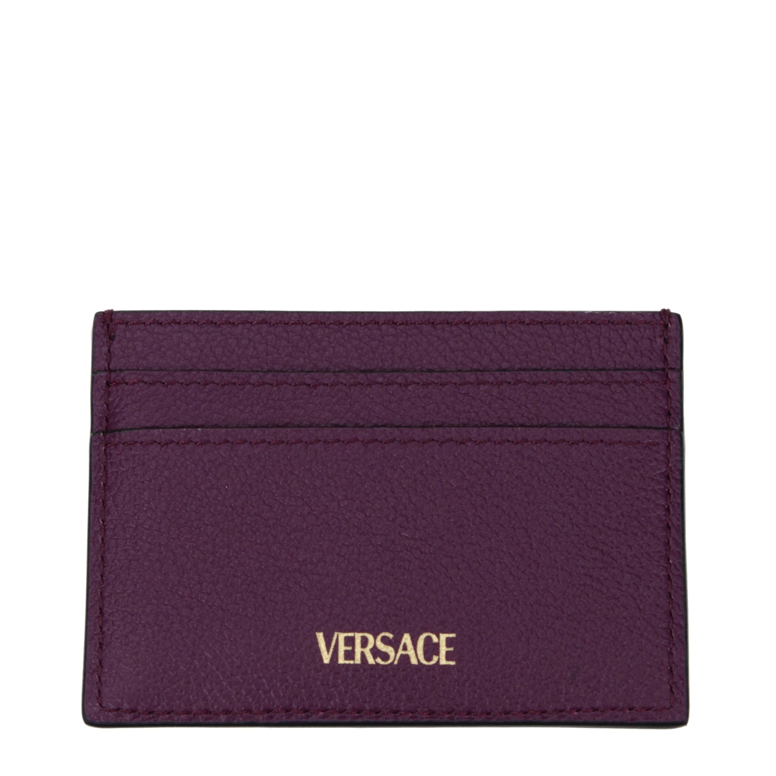 Versace Purple Leather Cardholder Versace