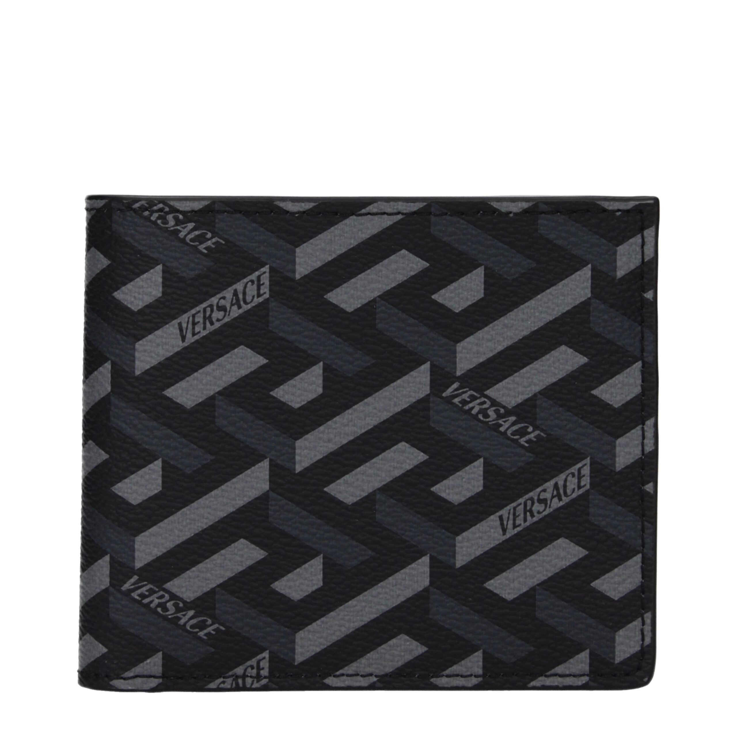 Versace Black Fabric Wallet Versace