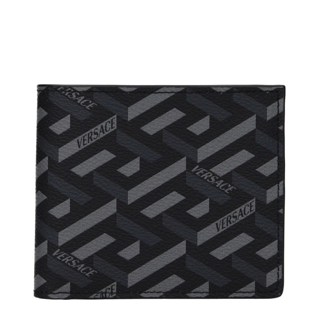 Versace Black Fabric Wallet Versace