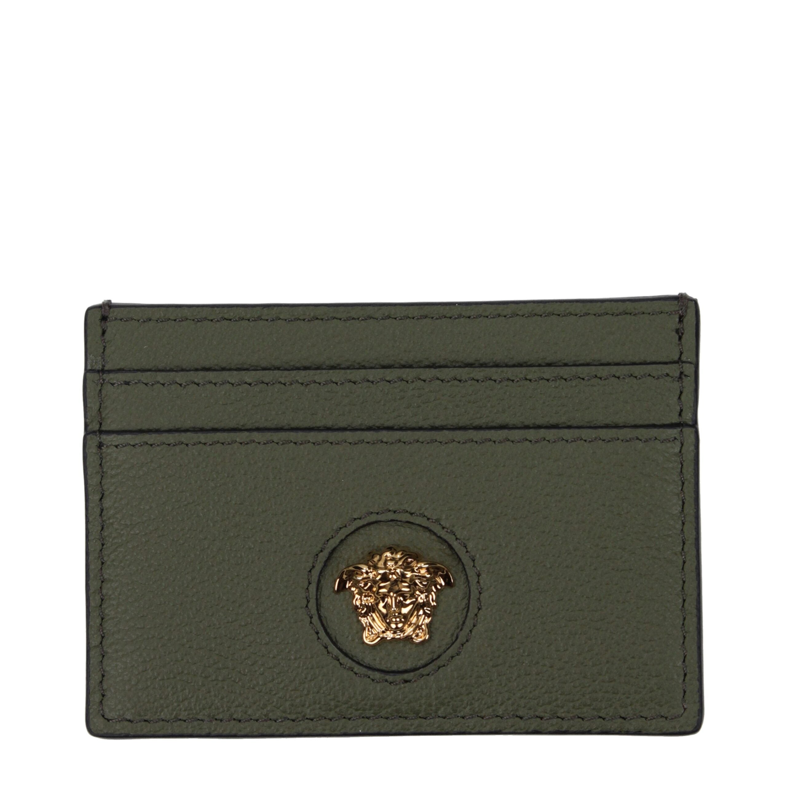 Versace Green Leather Cardholder Versace