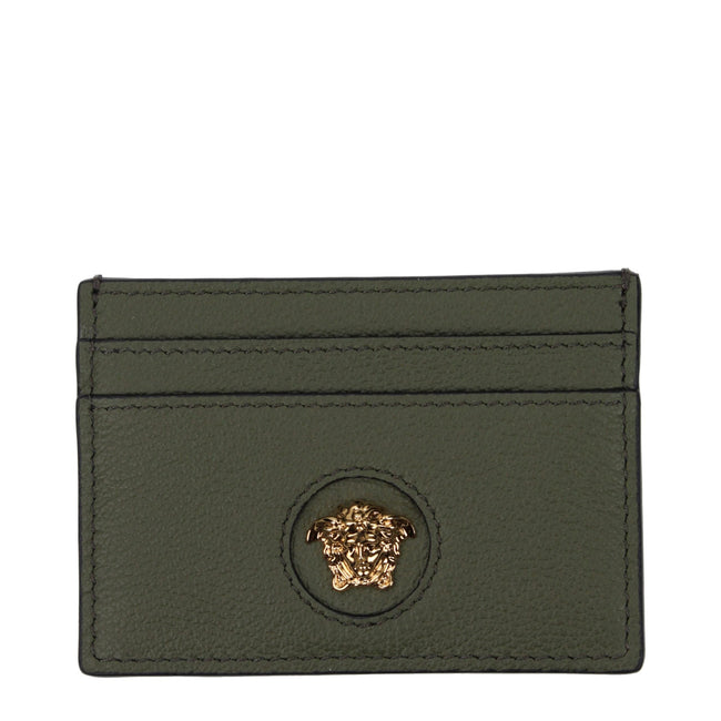 Versace Green Leather Cardholder Versace
