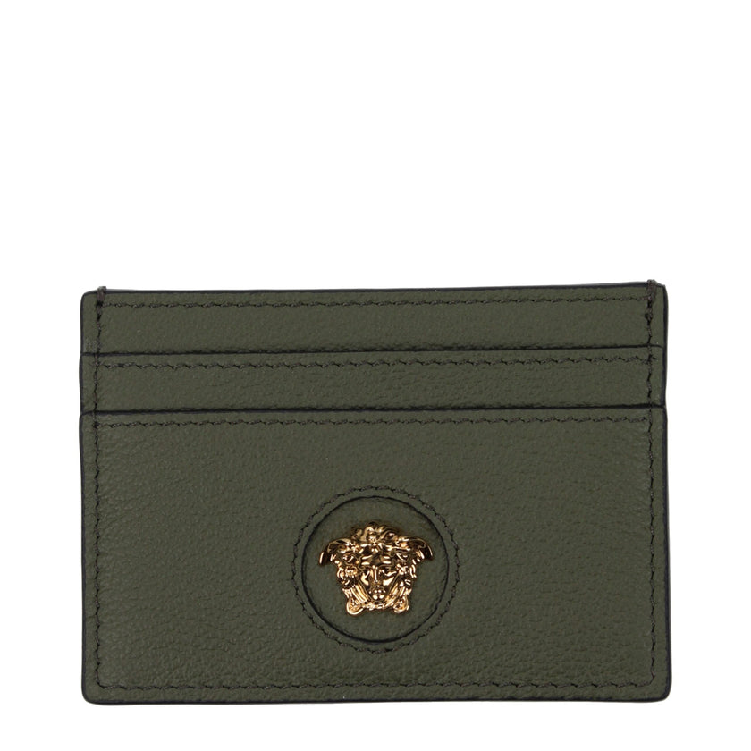 Versace Green Leather Cardholder Versace