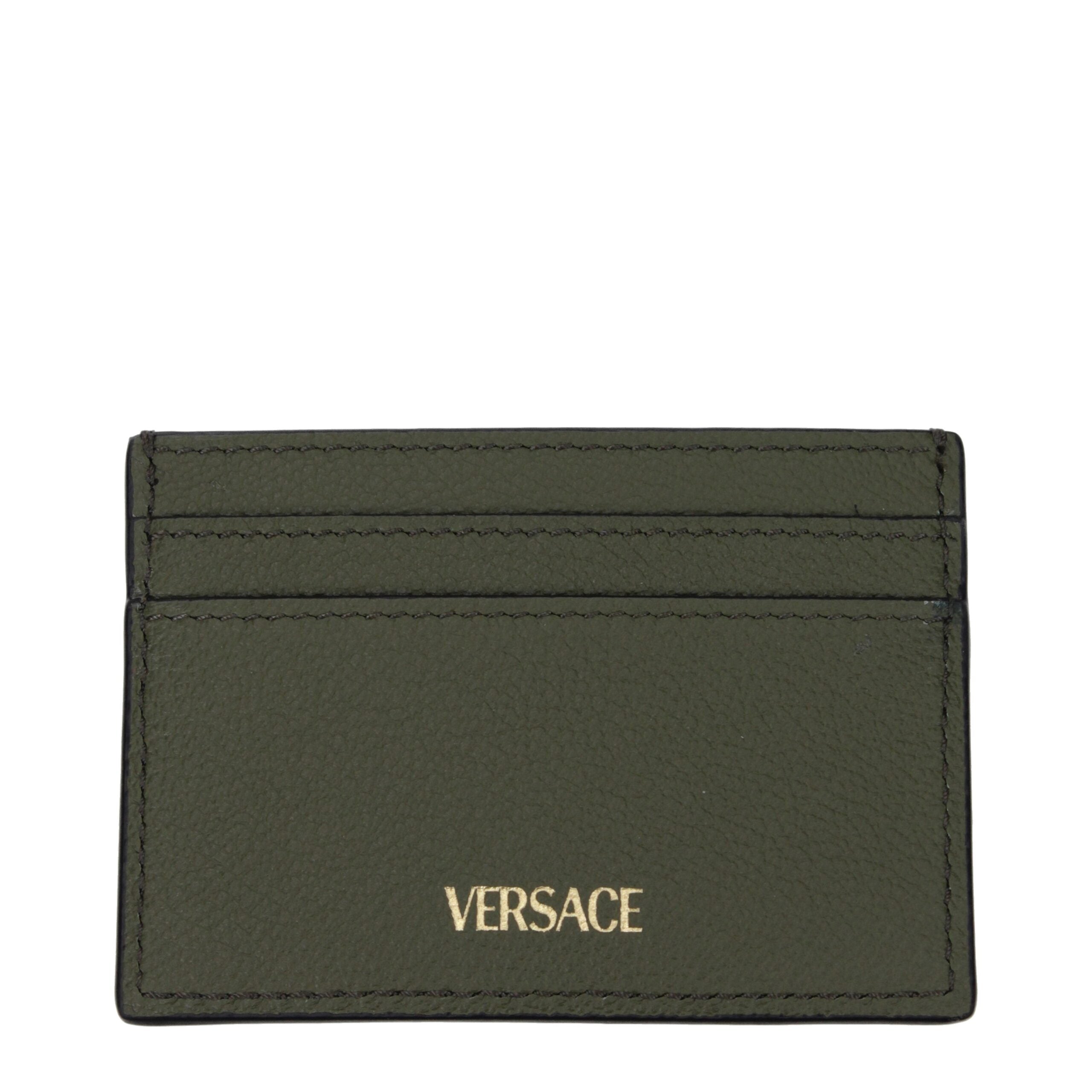 Versace Green Leather Cardholder Versace