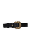 Versace Black Leather Regular Belt Versace