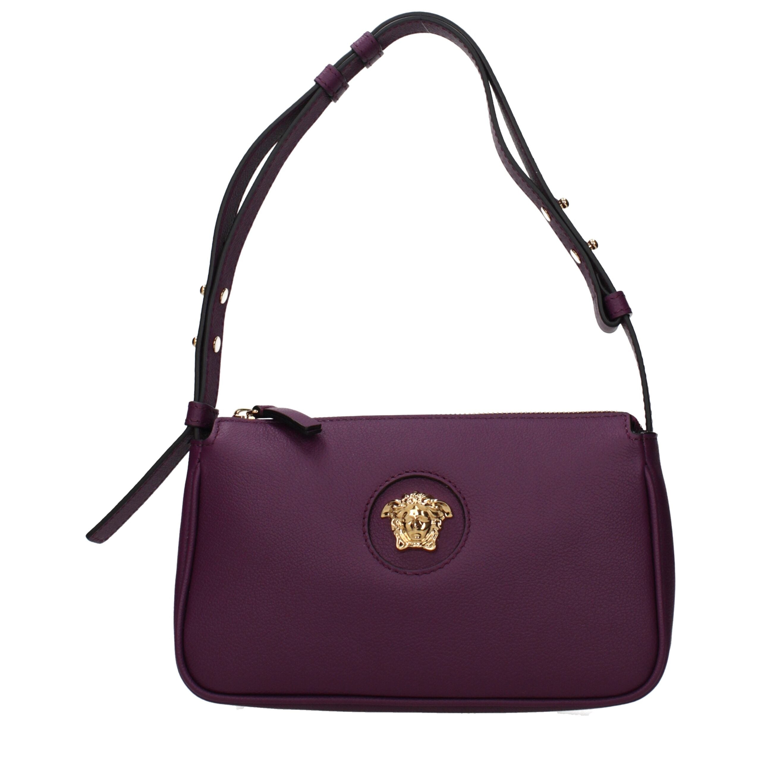 Versace Purple Leather Shoulder Bag Versace