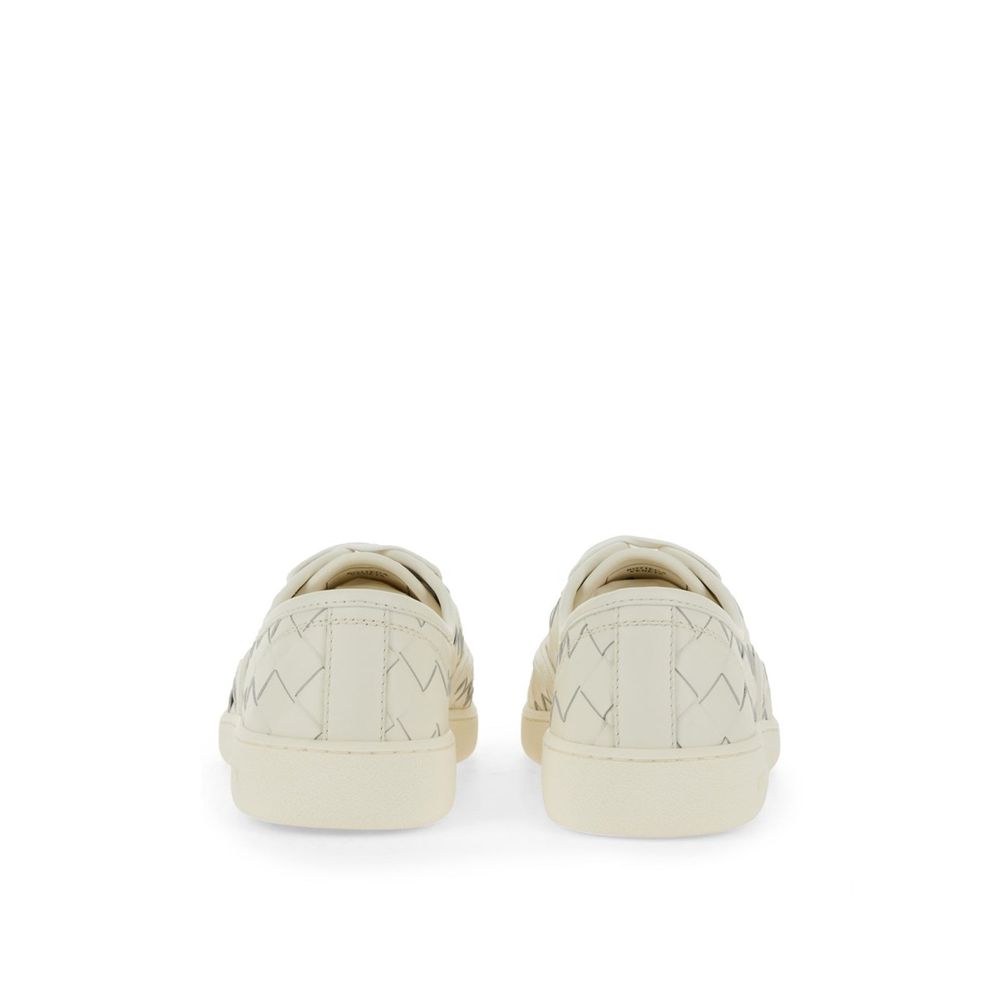 Bottega Veneta White Calfskin Low Top Sneakers Bottega Veneta