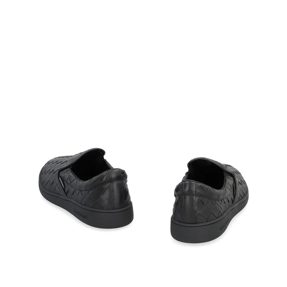 Bottega Veneta Black Calfskin Low Top Sneakers Bottega Veneta