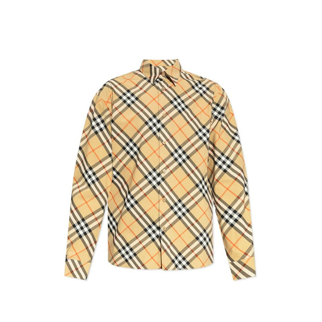 Burberry Brown Cotton Pattern Shirt Burberry