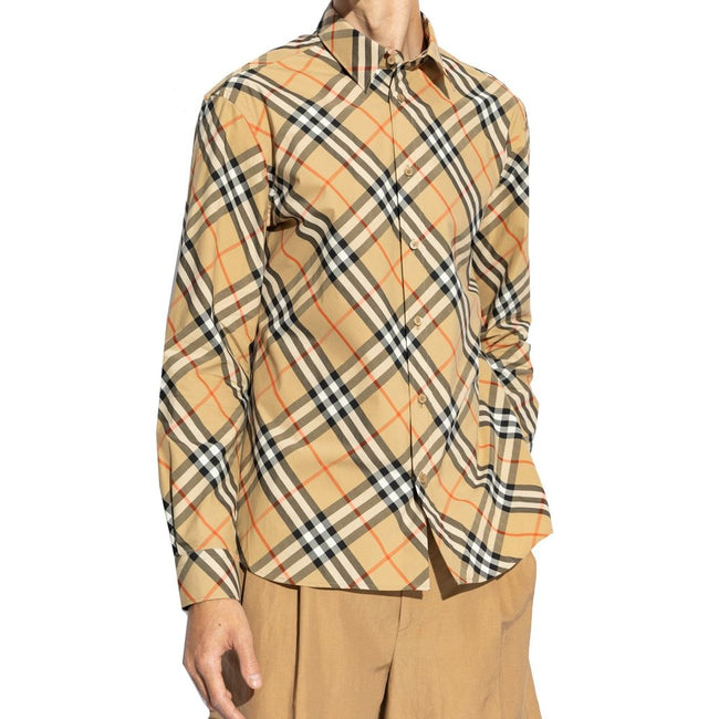 Burberry Brown Cotton Pattern Shirt Burberry