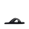 Jimmy Choo Black Calfskin Flat Sandals Jimmy Choo