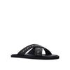 Jimmy Choo Black Calfskin Flat Sandals Jimmy Choo
