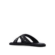 Jimmy Choo Black Calfskin Flat Sandals Jimmy Choo