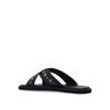 Jimmy Choo Black Calfskin Flat Sandals Jimmy Choo