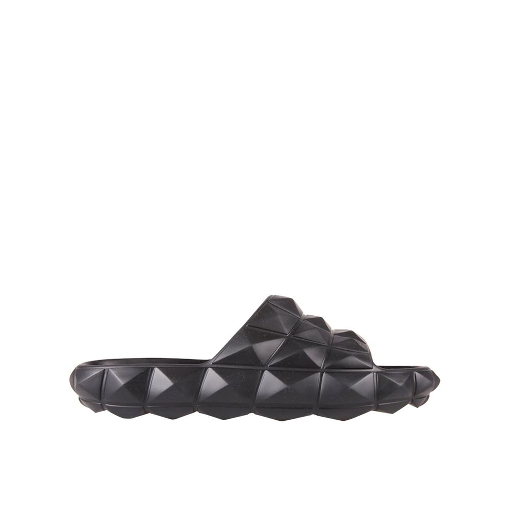 Valentino Garavani Black Rubber Slippers Valentino Garavani