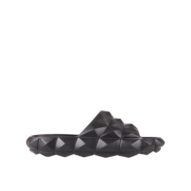 Valentino Garavani Black Rubber Slippers Valentino Garavani