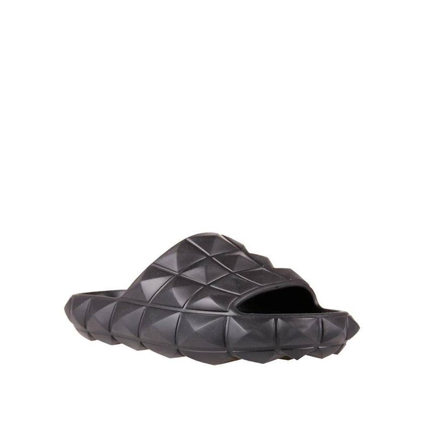 Valentino Garavani Black Rubber Slippers Valentino Garavani