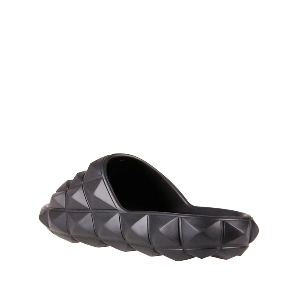 Valentino Garavani Black Rubber Slippers Valentino Garavani