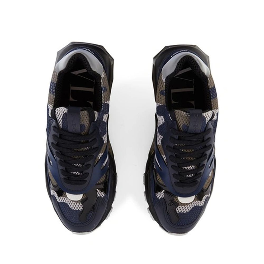 Valentino Garavani Blue Fabric Athletic Sneakers Valentino Garavani