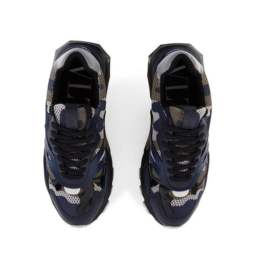 Valentino Garavani Blue Fabric Athletic Sneakers Valentino Garavani