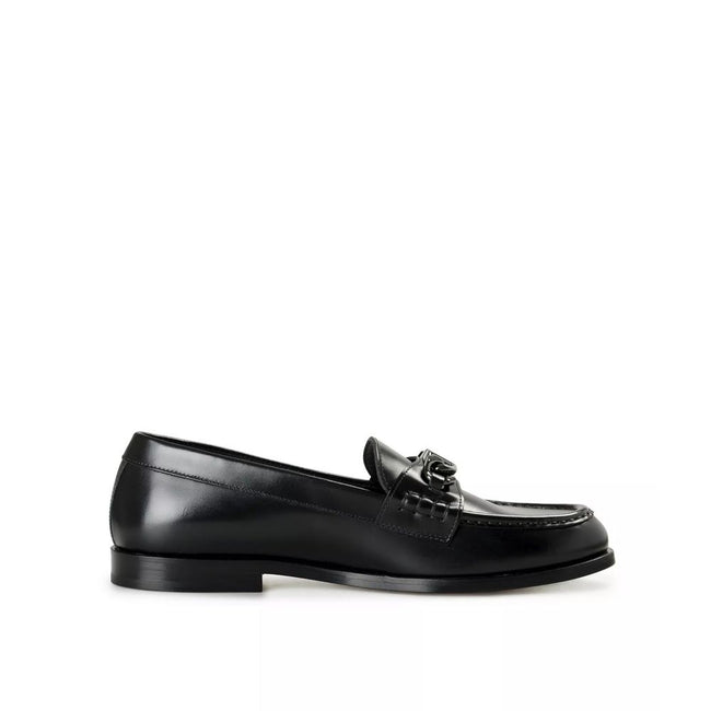 Valentino Garavani Black Leather Slip-On Loafers Valentino Garavani