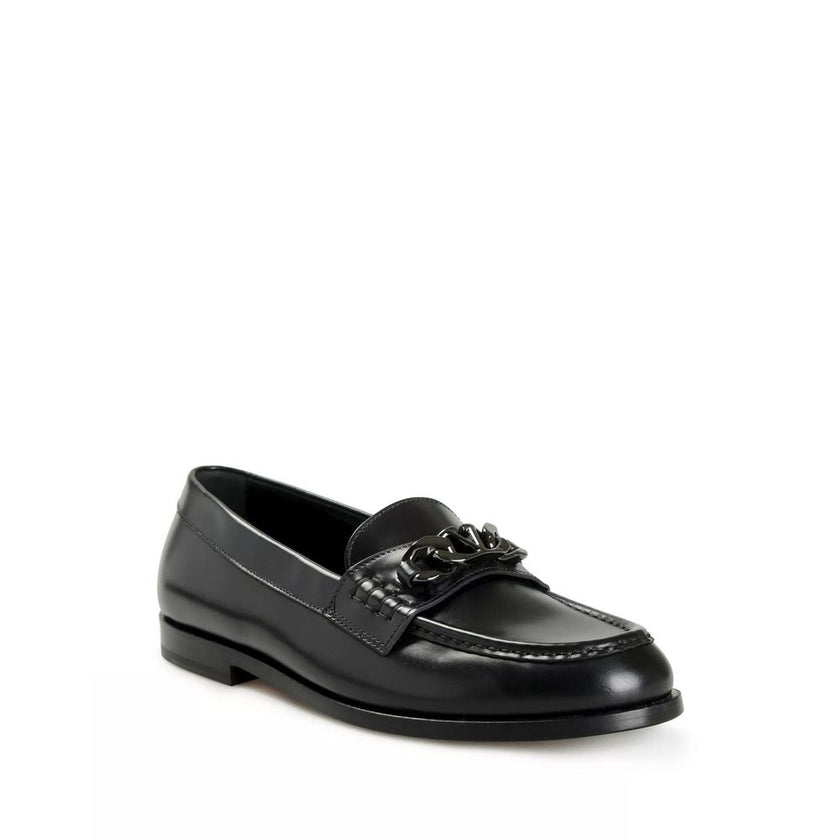 Valentino Garavani Black Leather Slip-On Loafers Valentino Garavani