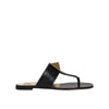 Valentino Garavani Black Calfskin Flat Sandals Valentino Garavani