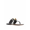 Valentino Garavani Black Leather Flat Sandals Valentino Garavani
