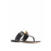 Valentino Garavani Black Leather Flat Sandals Valentino Garavani