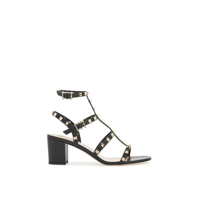 Valentino Garavani Black Calfskin Flat Sandals Valentino Garavani