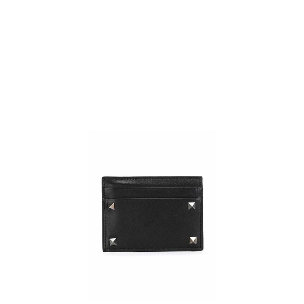 Valentino Garavani Black Calfskin Cardholder Valentino Garavani