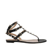 Valentino Garavani Black Calfskin Flat Sandals Valentino Garavani