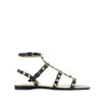 Valentino Garavani Black Calfskin Flat Sandals Valentino Garavani