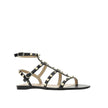 Valentino Garavani Black Calfskin Flat Sandals Valentino Garavani