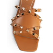 Valentino Garavani Brown Calfskin Flat Sandals Valentino Garavani