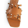 Valentino Garavani Brown Calfskin Flat Sandals Valentino Garavani