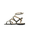 Valentino Garavani Black Calfskin Flat Sandals Valentino Garavani