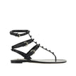 Valentino Garavani Black Calfskin Strap-On Sandals Valentino Garavani