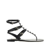 Valentino Garavani Black Calfskin Strap-On Sandals Valentino Garavani