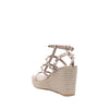 Valentino Garavani Beige Calfskin Wedge Sandals Valentino Garavani