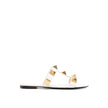Valentino Garavani White Calfskin Flat Sandals Valentino Garavani