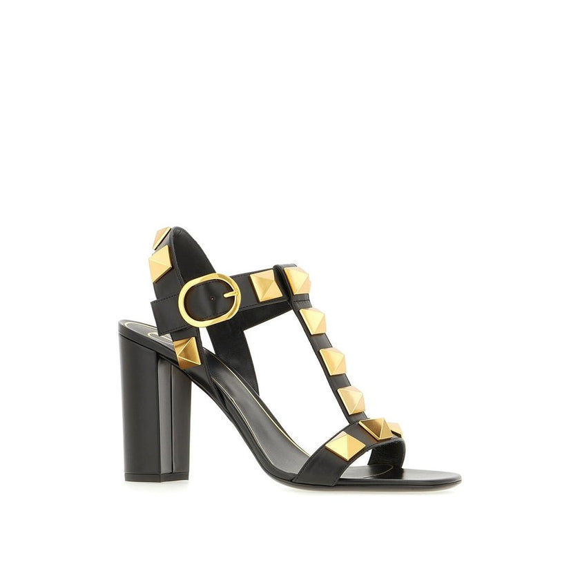 Valentino Garavani Black Calfskin Flat Sandals Valentino Garavani