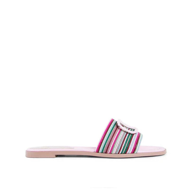 Valentino Garavani Multicolor Leather Slides Valentino Garavani