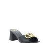 Valentino Garavani Black Calfskin Flat Sandals Valentino Garavani