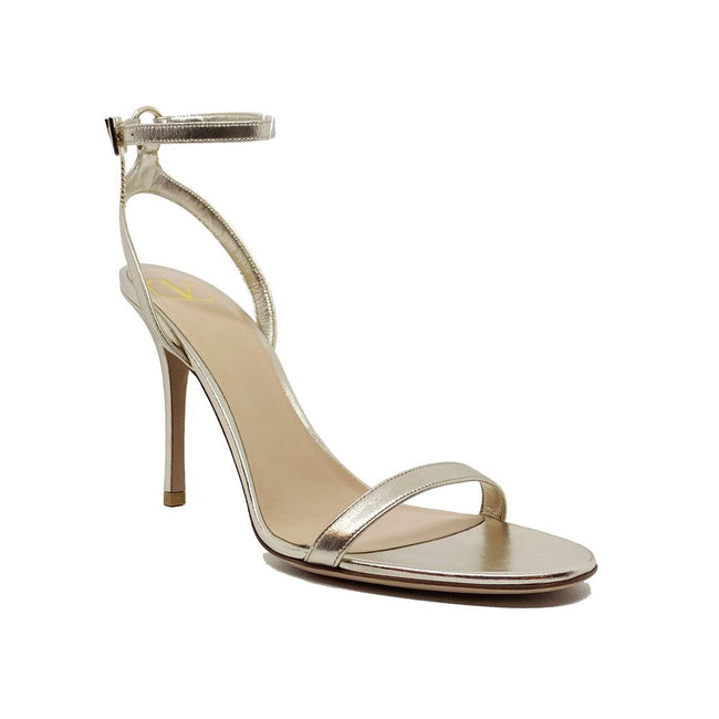 Valentino Garavani Gold Leather Stiletto Heel Sandals Valentino Garavani