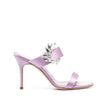 Manolo Blahnik Purple Silk Stiletto Heel Sandals Manolo Blahnik