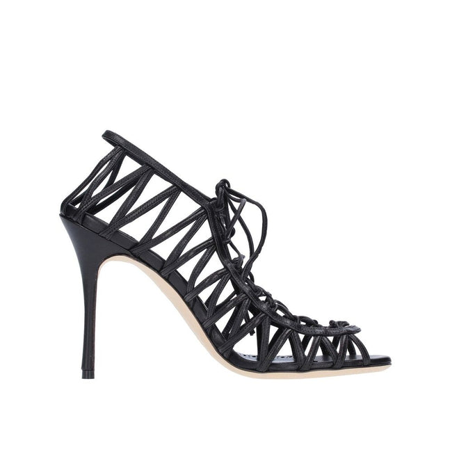 Manolo Blahnik Black Leather Sandals Manolo Blahnik